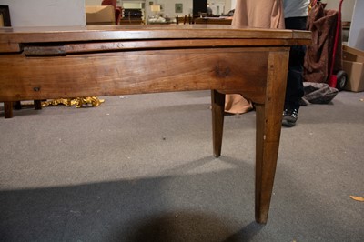 Lot 200 - French fruitwood farmhouse table and two benches
