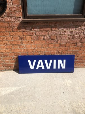 Lot 301 - Large original french railway station / road enamel sign 'Vavin'