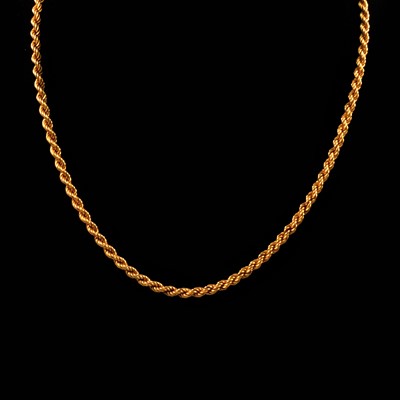 Lot 112 - Two 9 carat gold rope link necklaces.
