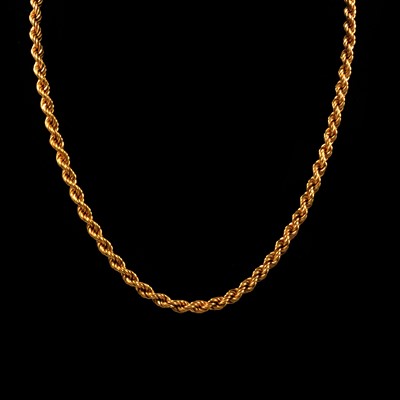 Lot 112 - Two 9 carat gold rope link necklaces.