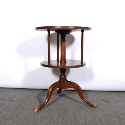 Lot 387 - Oak and elm country made two tier whatnot