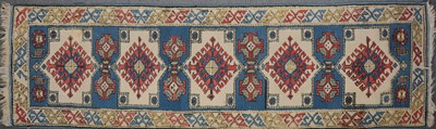 Lot 406 - Caucasian pattern runner and two small rugs