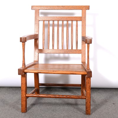 Lot 302 - Estate-made oak elbow chair