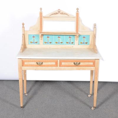 Lot 296 - Victorian stripped pine and beech washstand