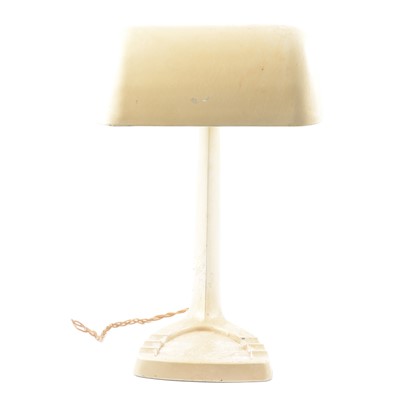 Lot 118 - Silvered metal table lamp, Bauhaus/ Modernist design