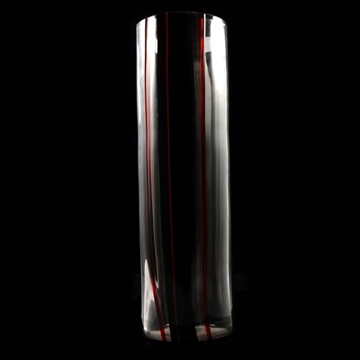 Lot 30 - A tall cylindrical glass vase by Livio Seguso for Oggetti, Murano