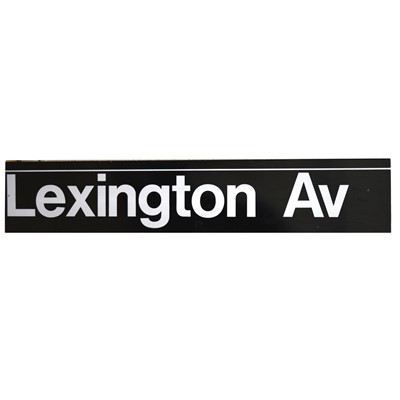 Lot 267 - Large original American railway station enamel sign 'Lexington Av' avenue