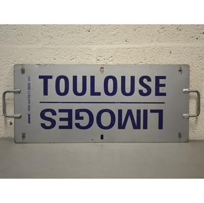 Lot 772 - French SNCF railway train metal plate sign 'Paris - Austerlitz / Brive Toulouse / Limoges'