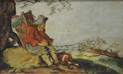 Lot 163 - T Swan, Man with a dog