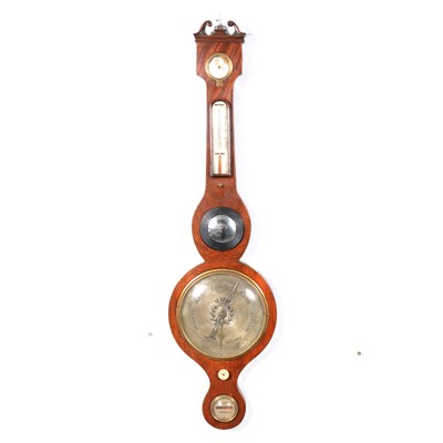 Lot 390 - Victorian mahogany barometer