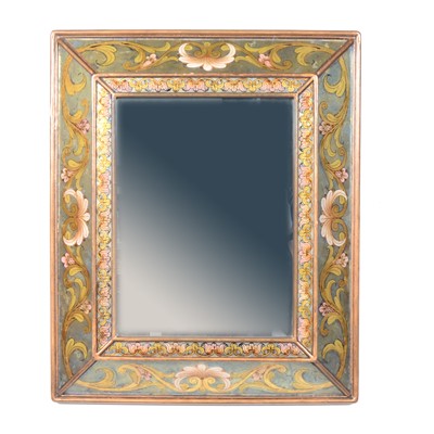 Lot 386 - Verre eglomise style wall mirror