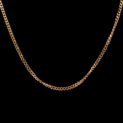 Lot 158 - A 9 carat yellow gold chain necklace.