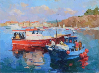 Lot 258 - Sergei Menyayev, The fishing boats.