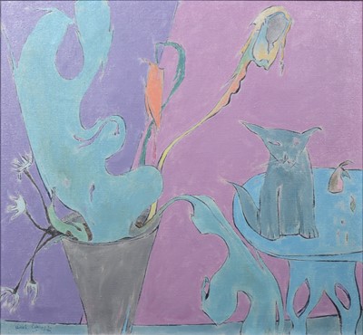 Lot 209 - Uriel Eekhoff, Still life with flowers and Cat