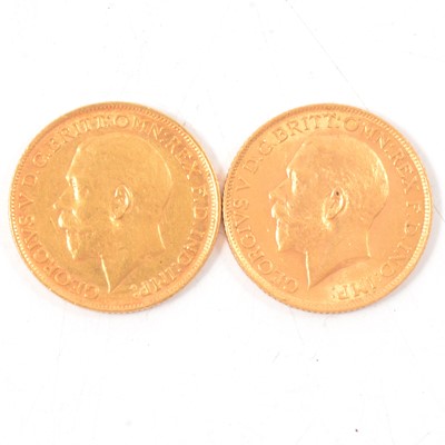 Lot 104A - Two Gold Full Sovereigns George V 1911 and 1913.