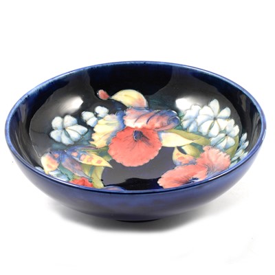 Lot 21 - A Moorcroft Pottery pedestal bowl, 'Frilled and Slipper Orchid' design.