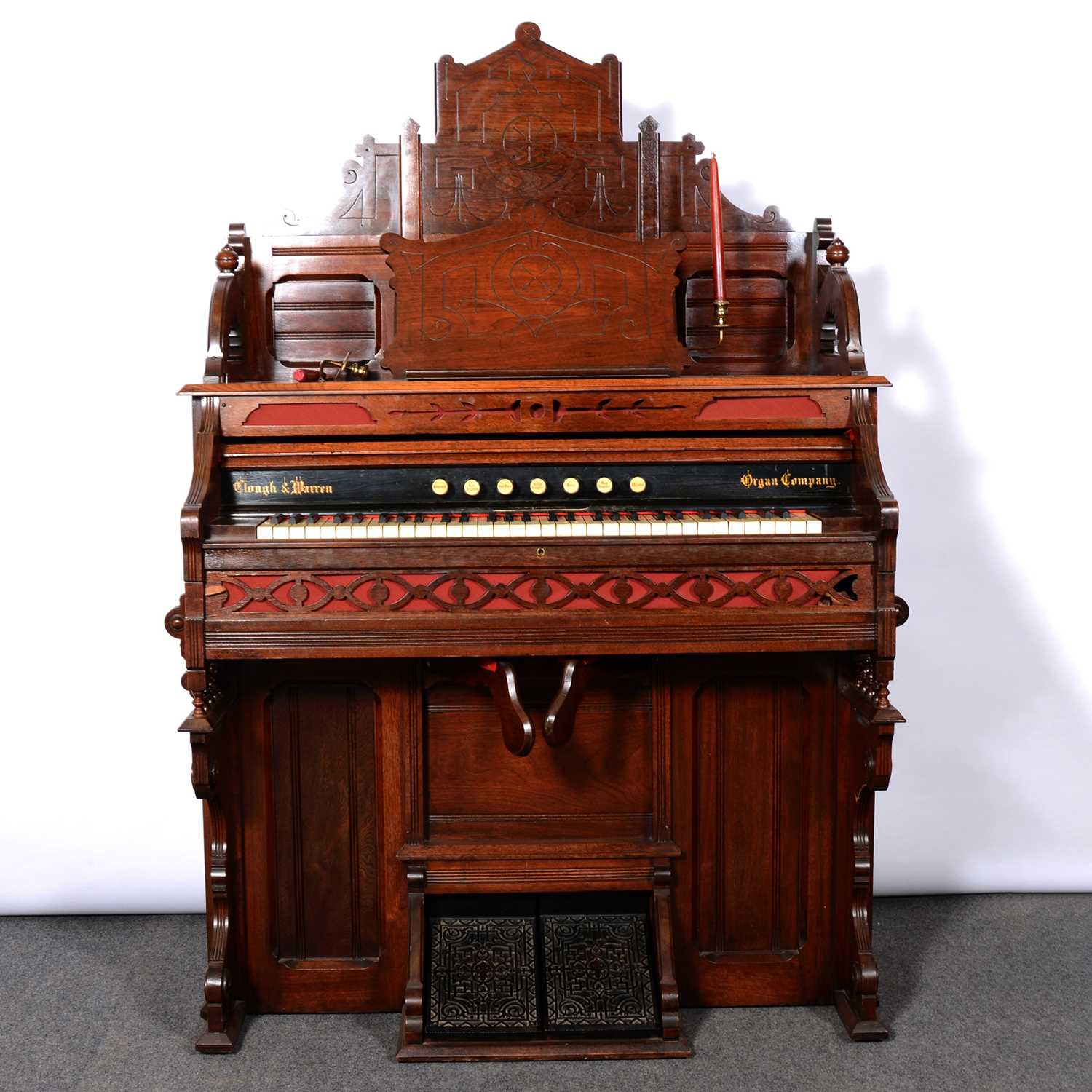 Lot 444 - American walnut chapel organ