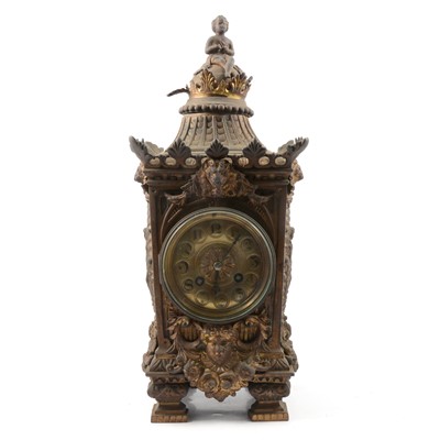 Lot 207 - Continental gilt metal garniture clock