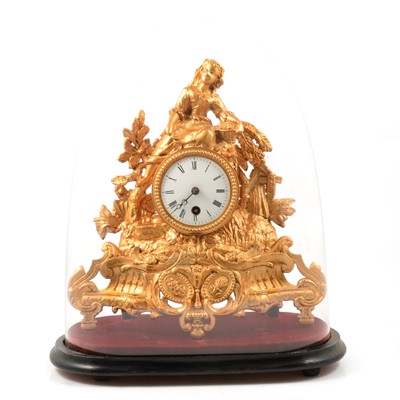Lot 204 - French gilt painted spelter mantel clock