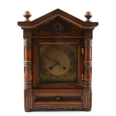 Lot 116 - Late Victorian walnut and beechwood mantel clock