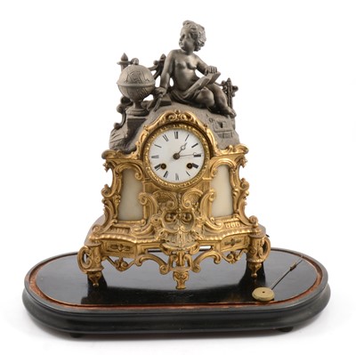 Lot 193 - French gilt spelter mantel clock