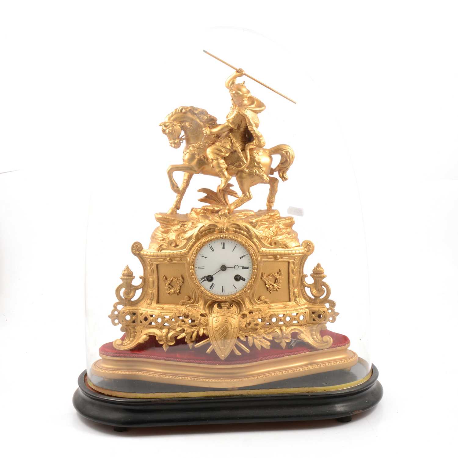 Lot 198 - French gilt spelter mantel clock