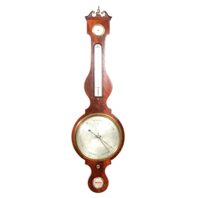 Lot 223 - Victorian mahogany banjo barometer