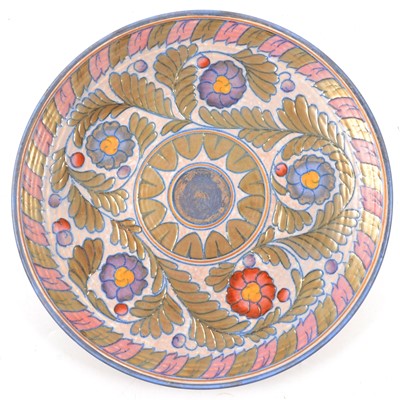 Lot 1032 - Charlotte Rhead for Crown Ducal, 'Palermo' design charger, pattern 5803