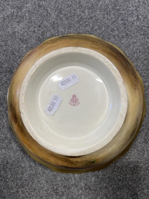 Lot 3 - Royal Worcester circular bowl, 1924, signed by James Stinton.