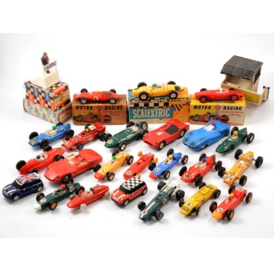 Lot 367 - Slot-car racing, a quantity to include Scalextric C62 Ferrari, yellow, boxed, etc