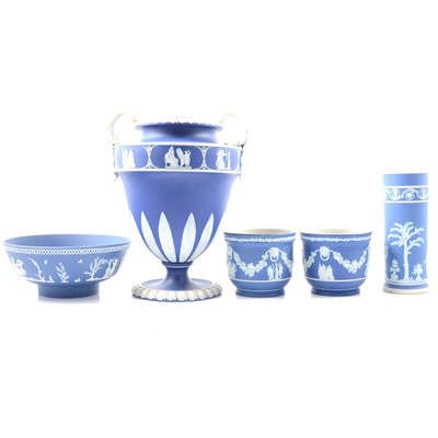 Lot 64 - Small collection of blue jasperware