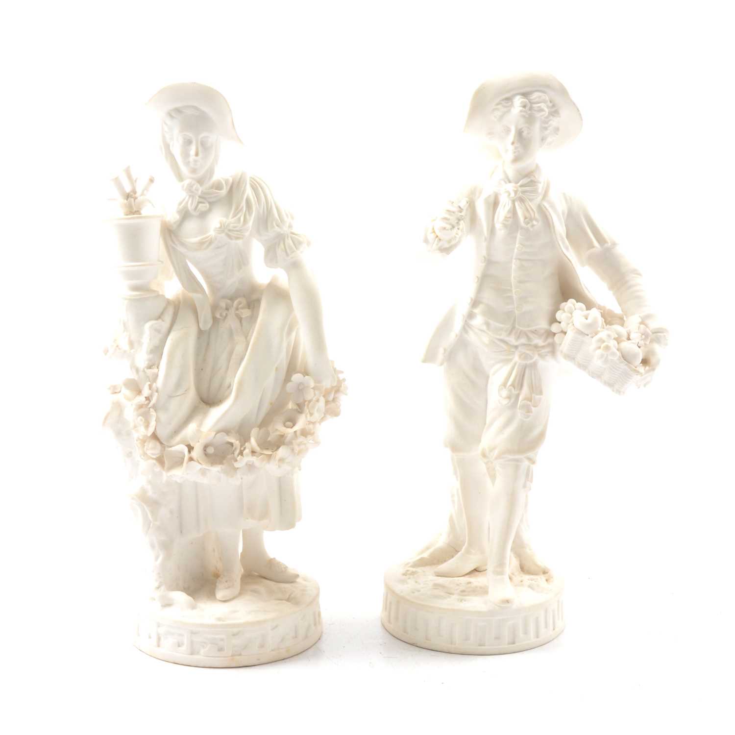 Lot 41 - Near pair of derby biscuit figures