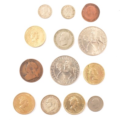 Lot 129 - Collection of coins, bank notes and badges.
