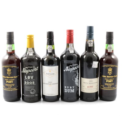 Lot 255 - Six assorted bottles of Port, including Niepoort