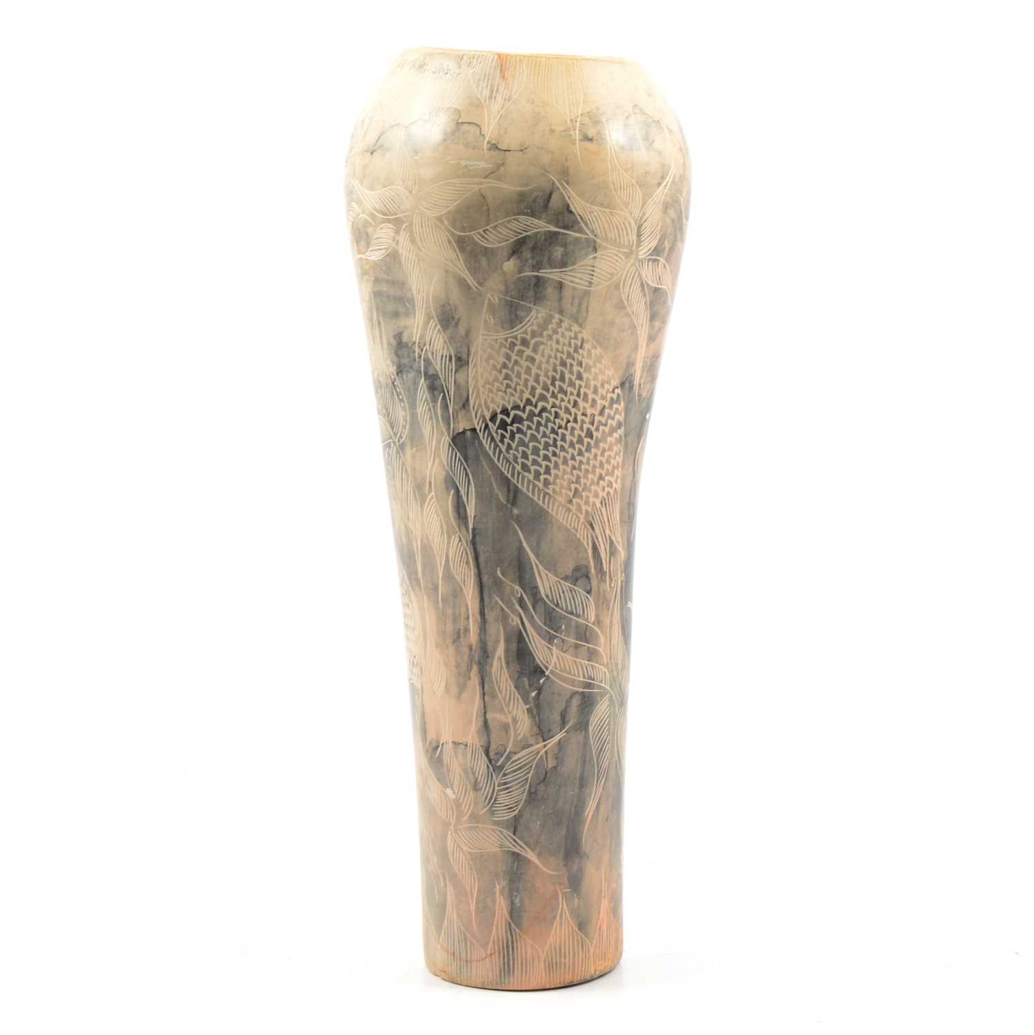 Lot 23 - Inuit carved hardstone vase.