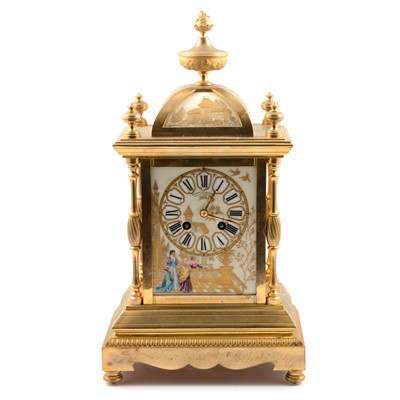 Lot 182 - French brass mantel clock
