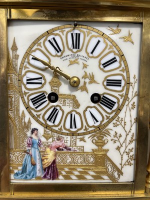 Lot 182 - French brass mantel clock