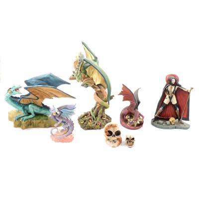 Lot 63 - Selection of Land of Dragons resin figures
