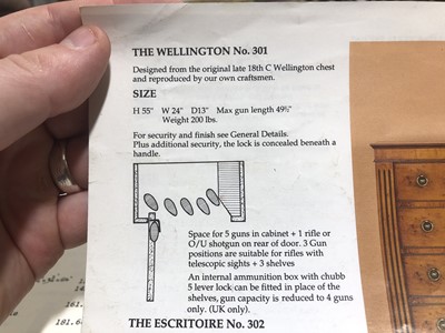 Lot 405 - Gun cabinet designed as a Wellington chest