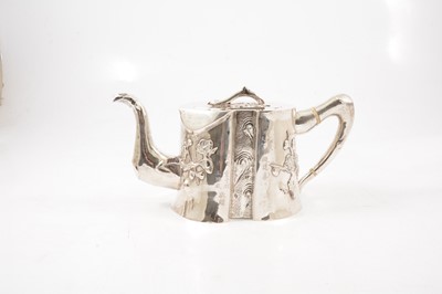 Lot 46 - Chinese silver three piece tea set