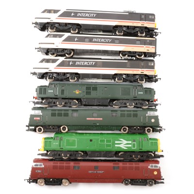 Lot 134 - Six Hornby OO gauge model railway diesel and electric locomotives, all loose.