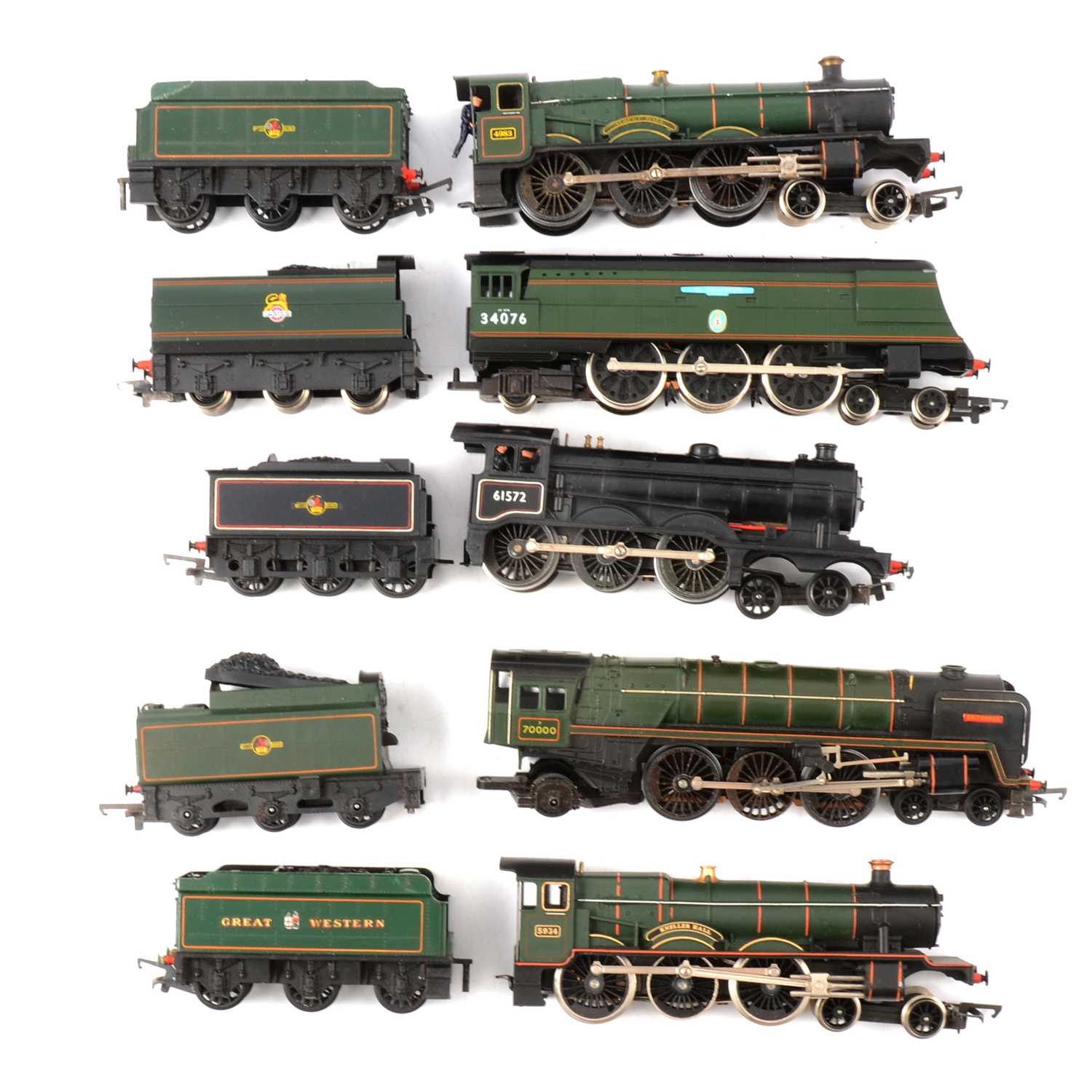 Lot 67 - Five loose Hornby and Tri-ang OO gauge model railway locomotives