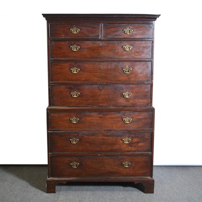 Lot 438 - George III mahogany chest on chest