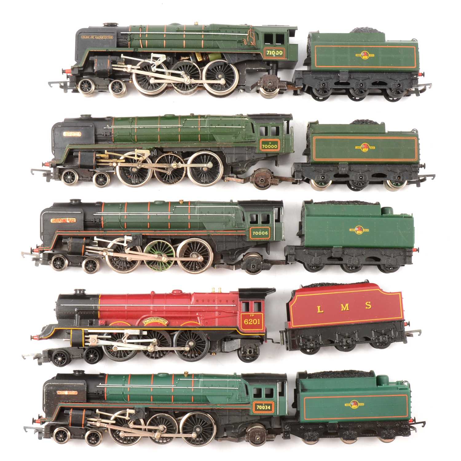 Lot 57 - Five Hornby and Tri-ang OO gauge model railway locomotives.