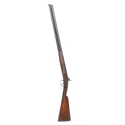 Lot 254 - 19th century 12 bore single barrel black powder percussion sporting gun