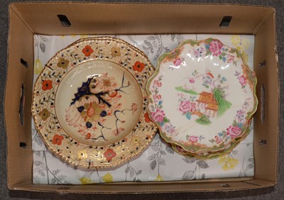 Lot 73 - Four Bloor Derby plates, two others, and a Doulton dessert service.