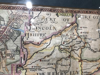 Lot 265 - John Speed, engraved and handcoloured map of Cambridgeshire.