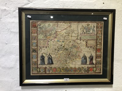 Lot 265 - John Speed, engraved and handcoloured map of Cambridgeshire.