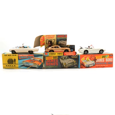 Lot 125A - Three Corgi Toys die-cast models, three including 261 James Bond's Aston Martin DB5