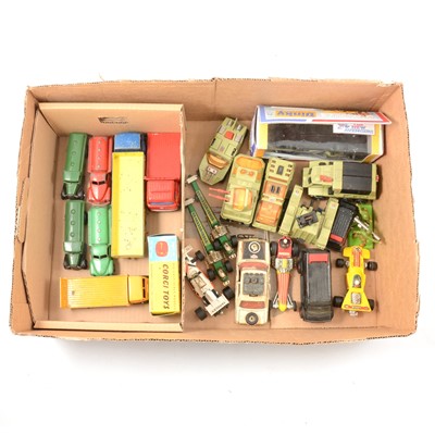 Lot 273 - One box of die-cast model cars and vehicles including Dinky.
